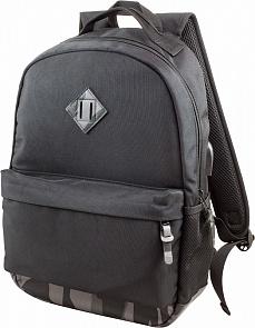 Рюкзак черный со вставками цвета хаки (Winner, 231)